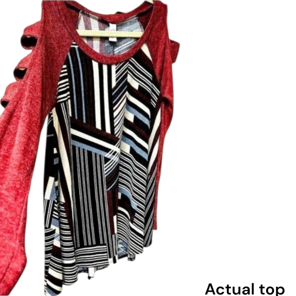 CY FASHION Women's New LongSleeve Cutout Abstract Top S/L - Picture 4 of 16